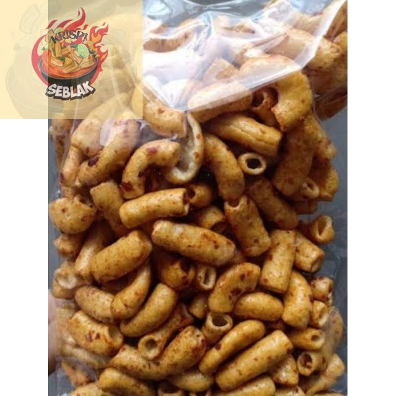 

Seblak krispi makaroni bumbu rujak pedas manis gurih nikmat enak makaroni pipa ngembang pedas kerupuk makaroni