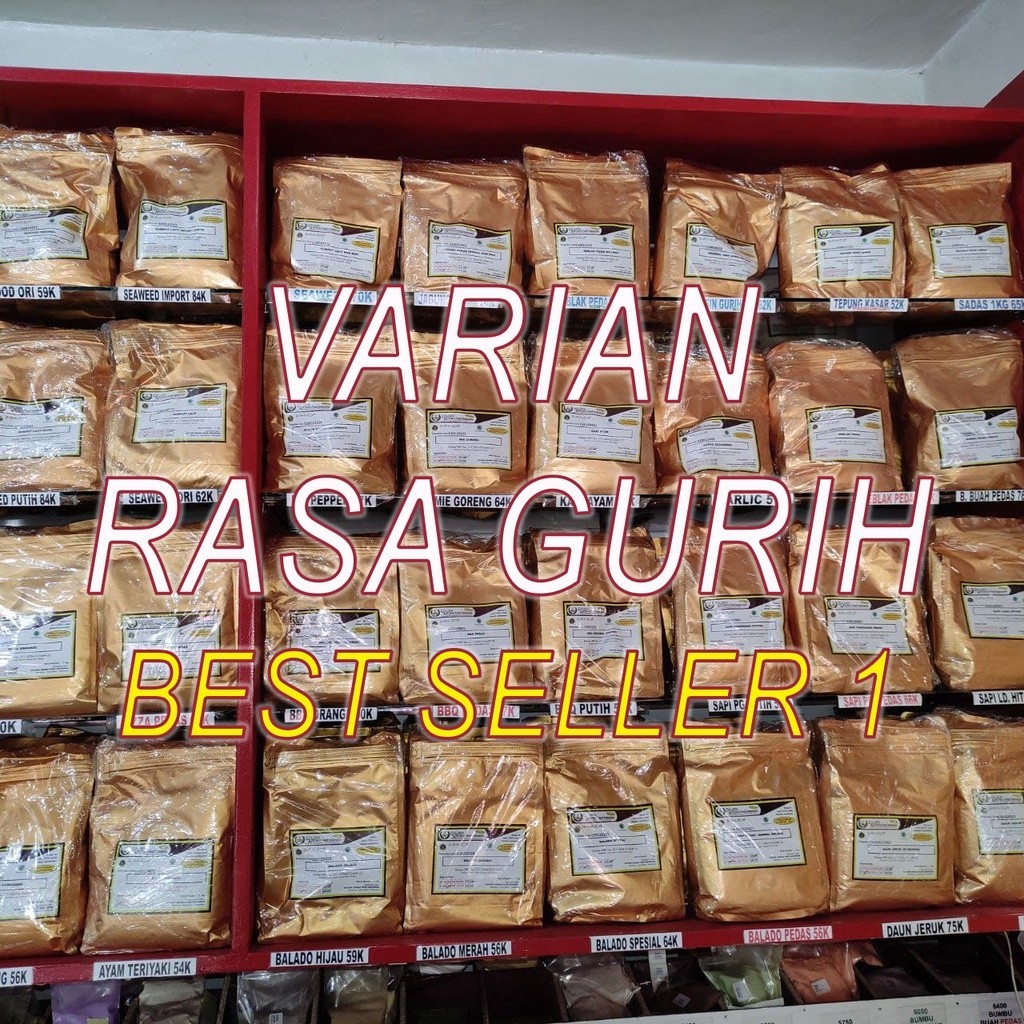 

BUMBU TABUR ANEKA RASA GURIH 1 KG (VARIAN BEST SELLER) COCOK UNTUK ANEKA KRIPIK, AYAM SHIHLIN, KULIT/CEKER/USUS AYAM KRISPY, POPCORN, FRENCH FRIES, KENTANG ULIR, CIMOL, GORENGAN, TAHU CRISPY, KRIPIK PISANG, MAKARONI, RUJAK JAMBU KRISTAL, RUJAK BUAH, DLL.
