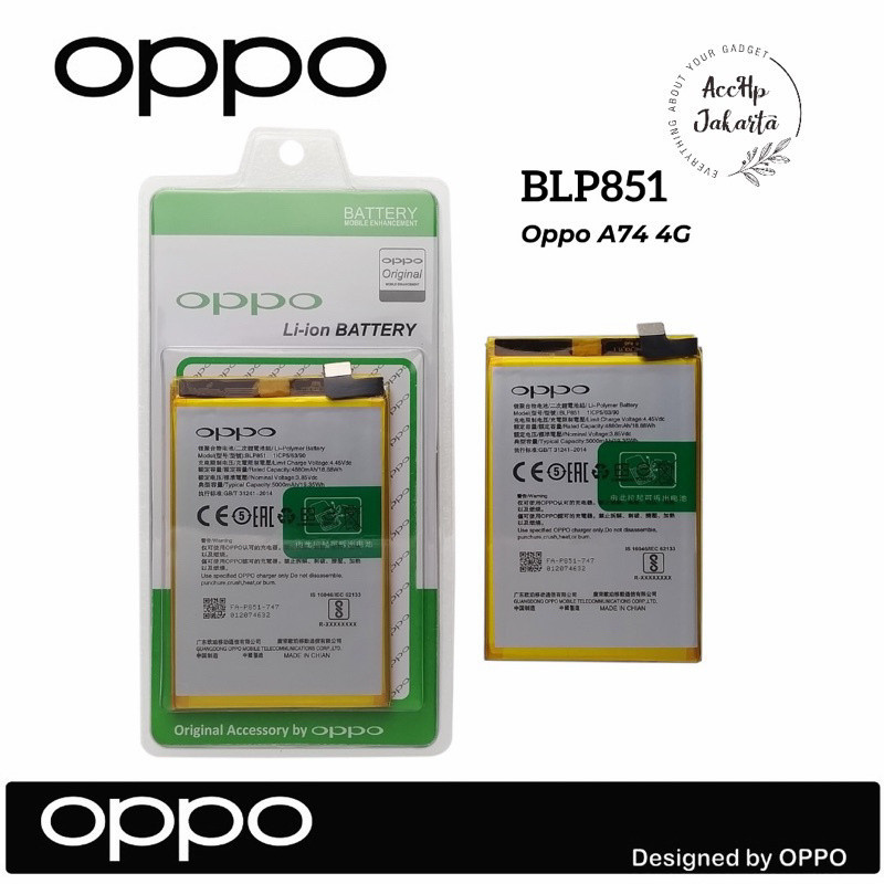 Baterai Batre OPPO A74 4G / A95 4G BLP 851 Battery BLP 851 A74 4G  / A95 4G  OPPO  BATRE  Bergaransi