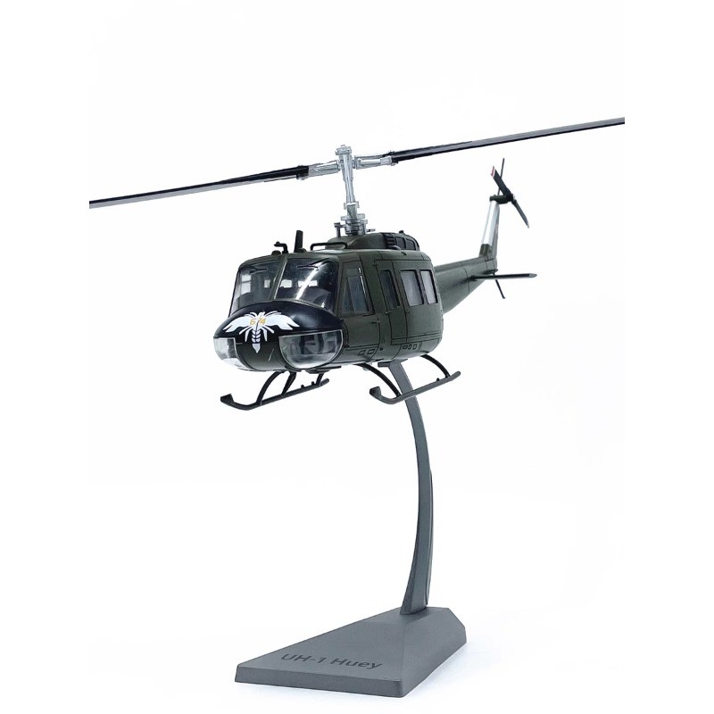 Diecast 1:48 Scale American UH-1 Huey Helicopter Simulation Alloy Static Aircraft Model Collectible 