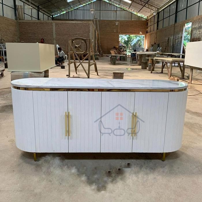 meja konsol marmer minimalis