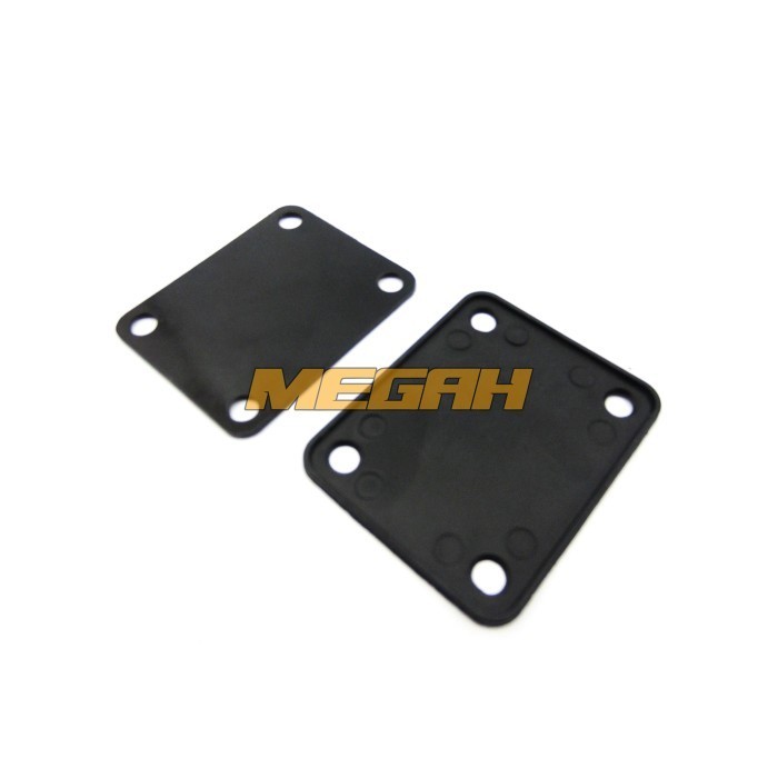 Plat Neck Gitar / Neck Plate Gitar Hitam & Chrome - Hitam