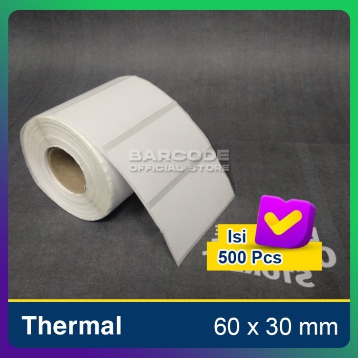 

KERTAS STICKER LABEL PRINTER BARCODE 60 X 30 MM - 1 LINE ( THERMAL ) -TMA69