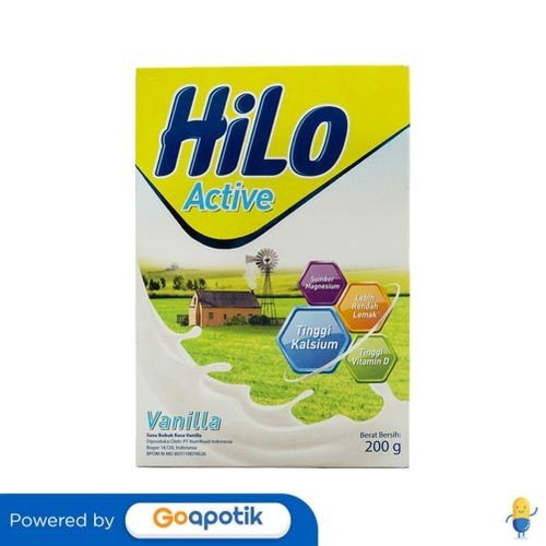 

Hilo Active Susu Bubuk Rasa Vanila 200 Gram Box