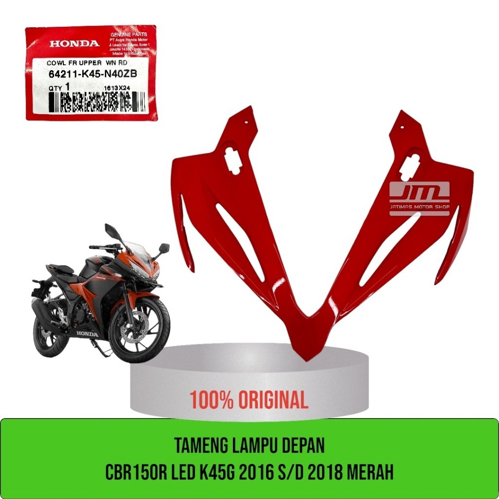 Tameng lampu depan cbr 150 r led K45G 2016-2018 merah 64211-K56-A40ZB