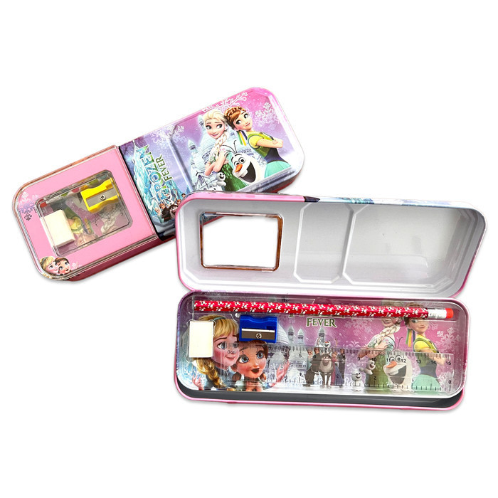

TERLARIS! Kotak Tempat Pensil Besi Karakter HelloKitty Ultraman Spiderman Frozen - Frozen