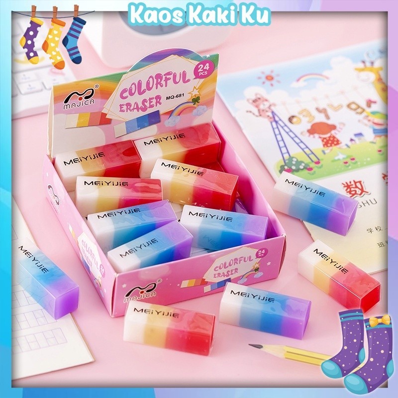 

Penghapus Pensil Motif Warna Warni Colorful Eraser 3 930
