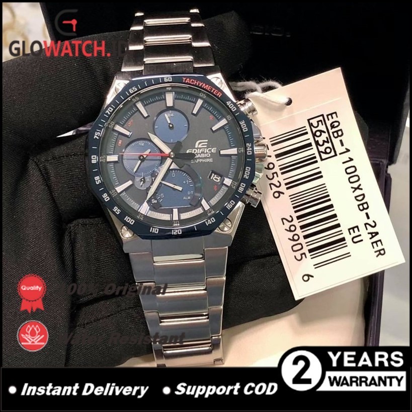 [Promo] Jam Tangan Pria Edifice EQB-1100XDB-2A Stainless Steel Strap Original Casio (Garansi 2 tahun