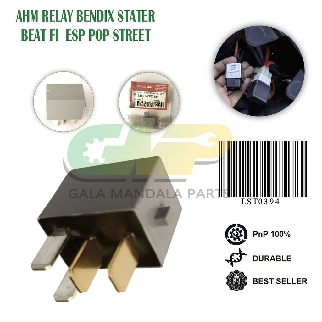 AHM Relay Bendix Starter Honda Beat Pop Esp Street Fi Relay Stater Original