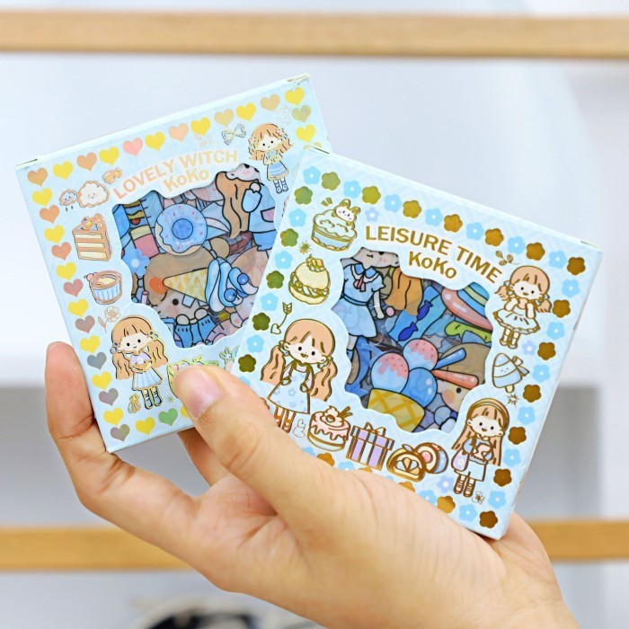 

(BOX PREMIUM) Sticker Momo Isi 100 Lembar / 4 Warna Lucu Stiker Botol - KokoBlue+Gift