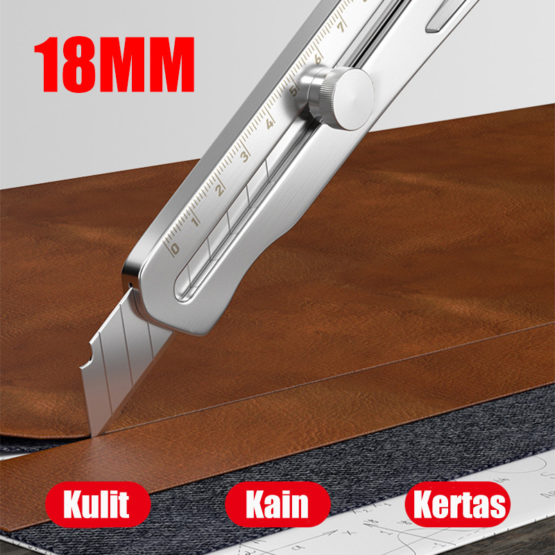 

Cutter Pisau 18mm Cutter Besi Stainless Besar 10pc Pisau Set Cutter Pisau Pemotong Kertas