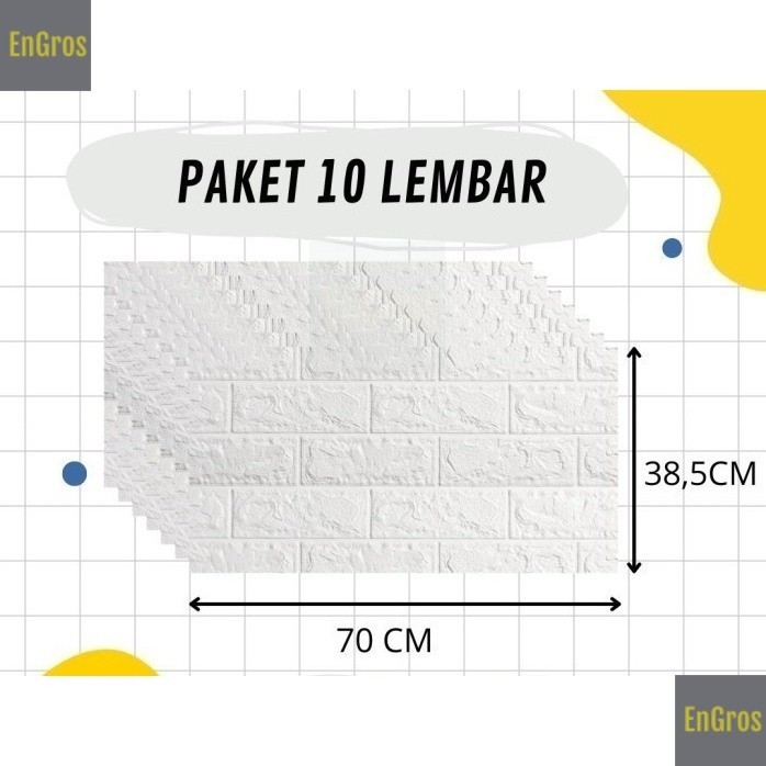 

Paket Murah 10pcs Wallpaper Batu Bata Dinding Minimalis Foam 3D Bata Tiktok - Putih Tebal 3mm COD