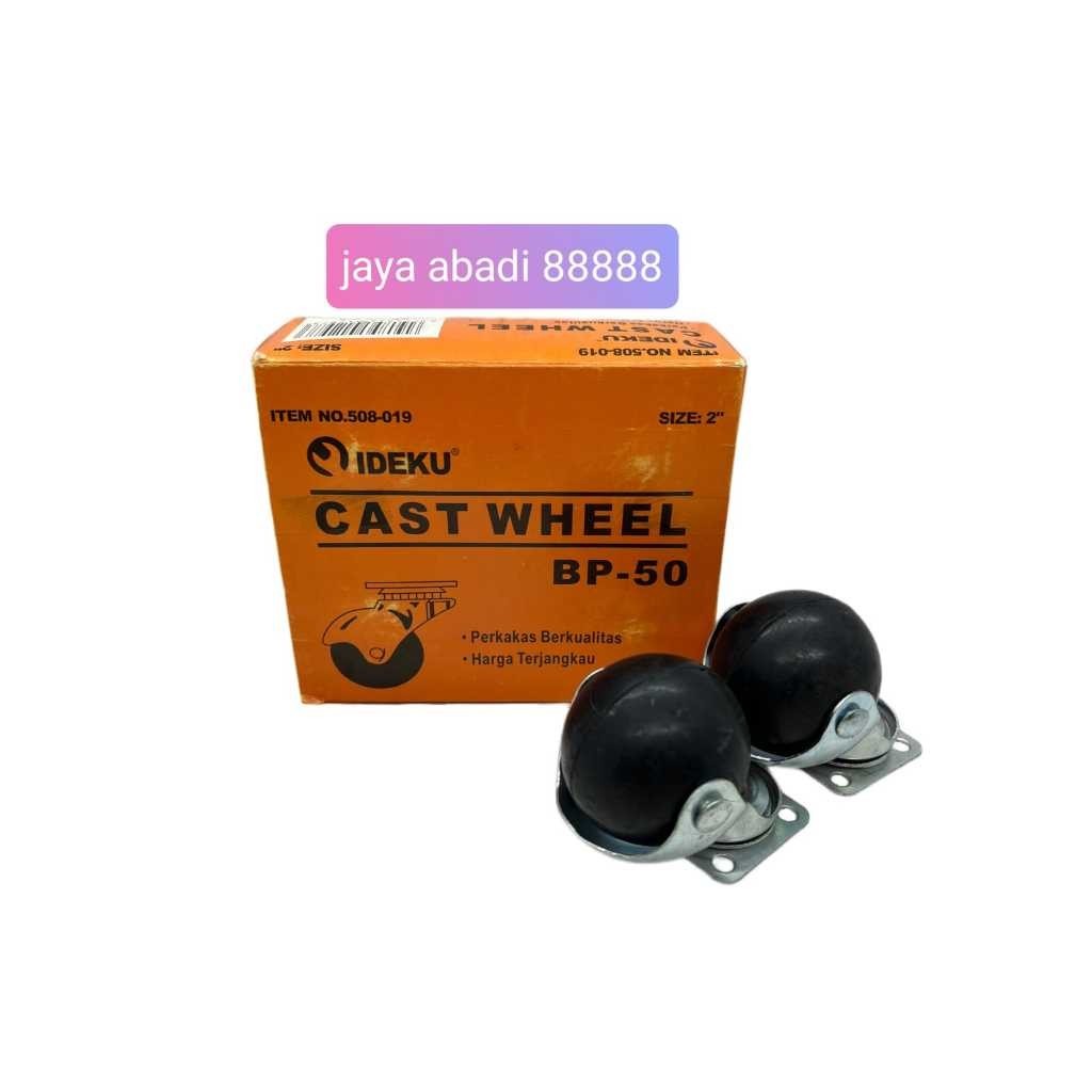 (1 set) isi 4 Roda Caster  size 2" / Kaster Bulat Bola IDEKU BT-50 (Baut)