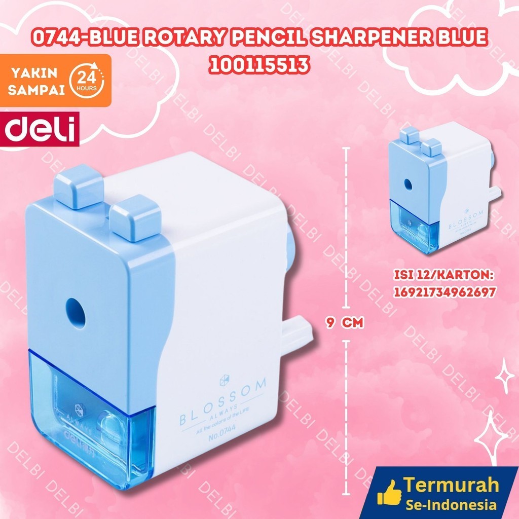 

Deli rautan putar 0744 BLUE ROTARY PENCIL SHARPENER BLUE