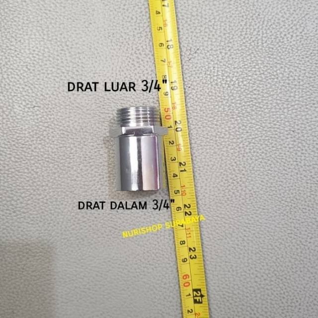 Sok kran 3/4" / sambungan kran / Sock/ Shock kran / sok nepel/ sok drat luar dalam 3/4 PANJANG