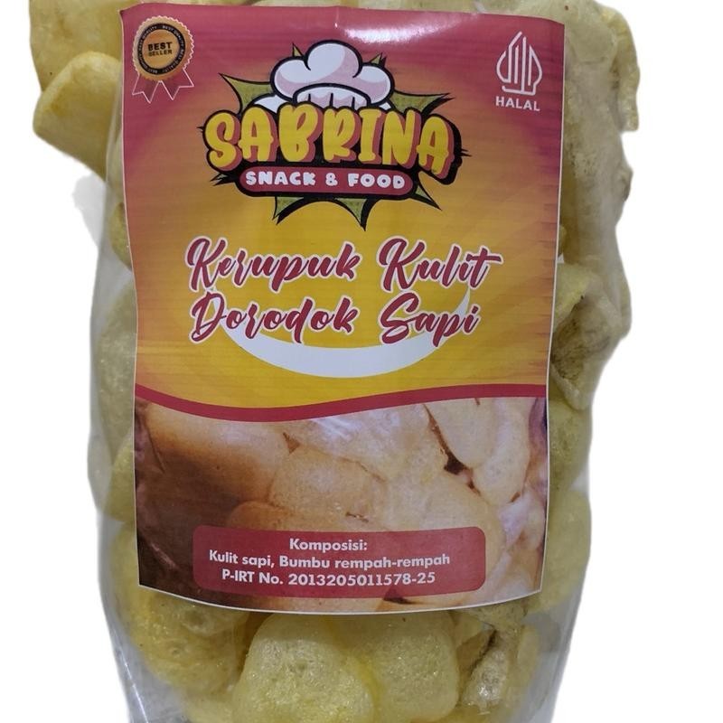 

SABRINA Dorokdok Kerupuk Kulit sapi asli Rambak Krecek Snack krupuk jangek Camilan Asin