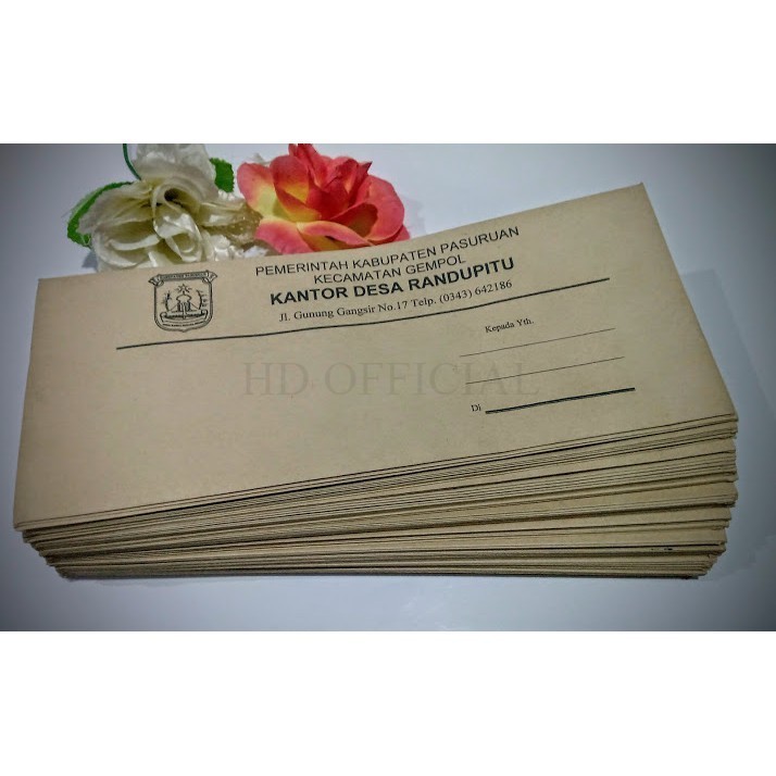 

Cetak Kop Amplop Resmi Coklat Premier 12x28 cm