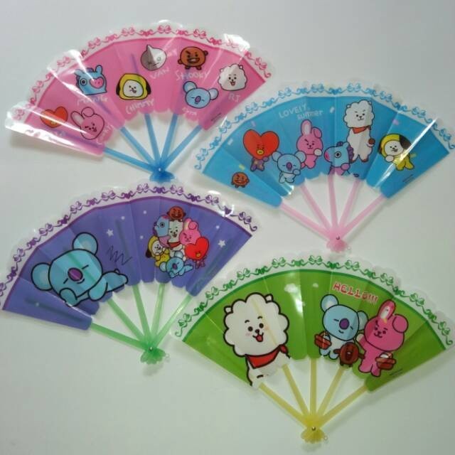 BH KIPAS LIPAT KARAKTER LUCU KIPAS TANGAN TANGKAI KARAKTER KOREA