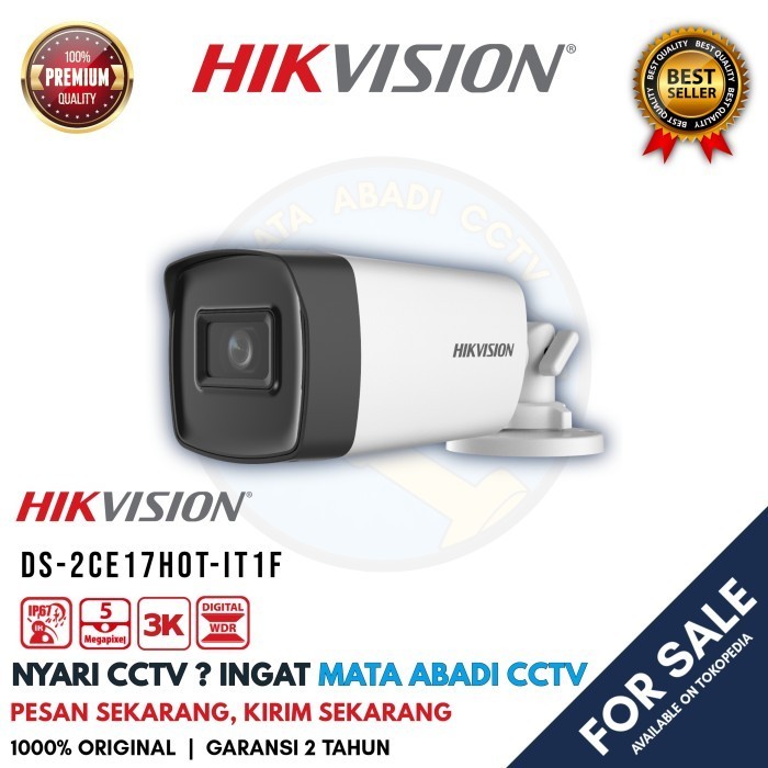 Kamera CCTV DS-2CE17H0T-IT1F 5MP Fixed Bullet Camera IR 30m mata abadi cctv