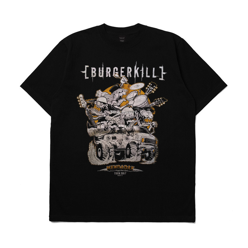 【COD】 NEW T-Shirt Band Burgerkill Mendadak Tour 2017 Black KAOS