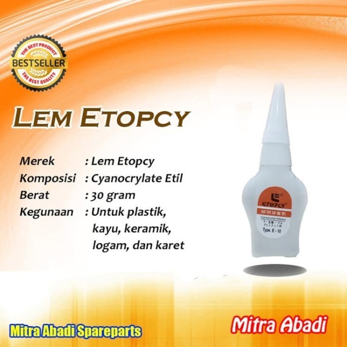 

Lem Etopcy Perekat Super / Lem Korea Cair Serbaguna E-10 -ADN07