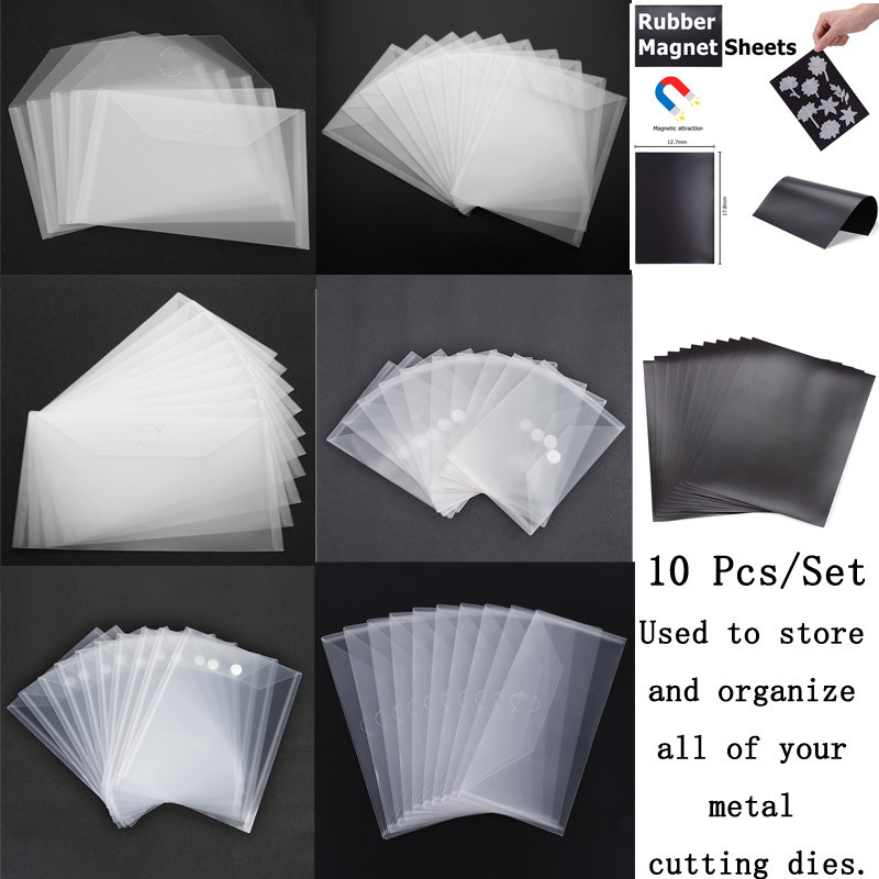 

10-Piece Set Transparent Portable Storage Bag Used To Store Organize All of Your Metal Cutting Dies Clear Stamp Plastic Stencil