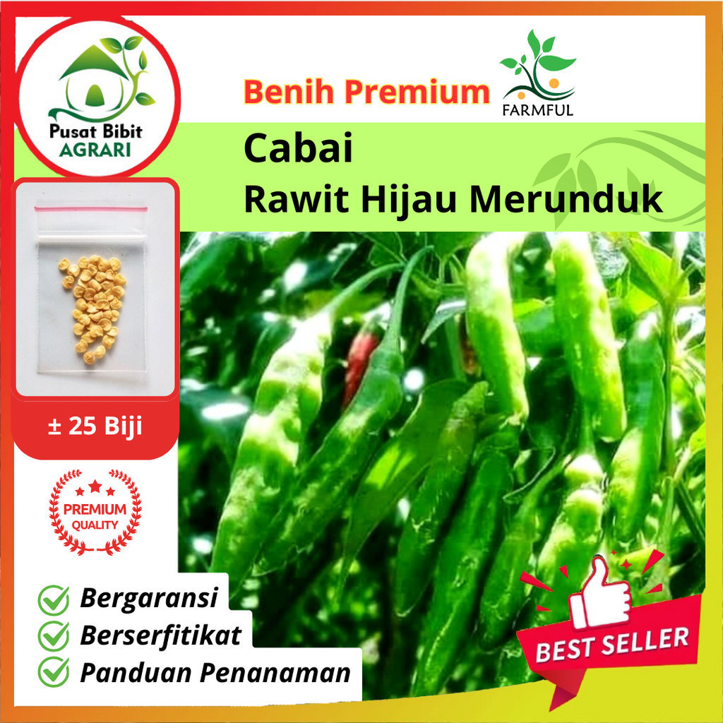 FARMFUL Benih Cabe Rawit Hijau Merunduk Sayuran Cabai Hibrida