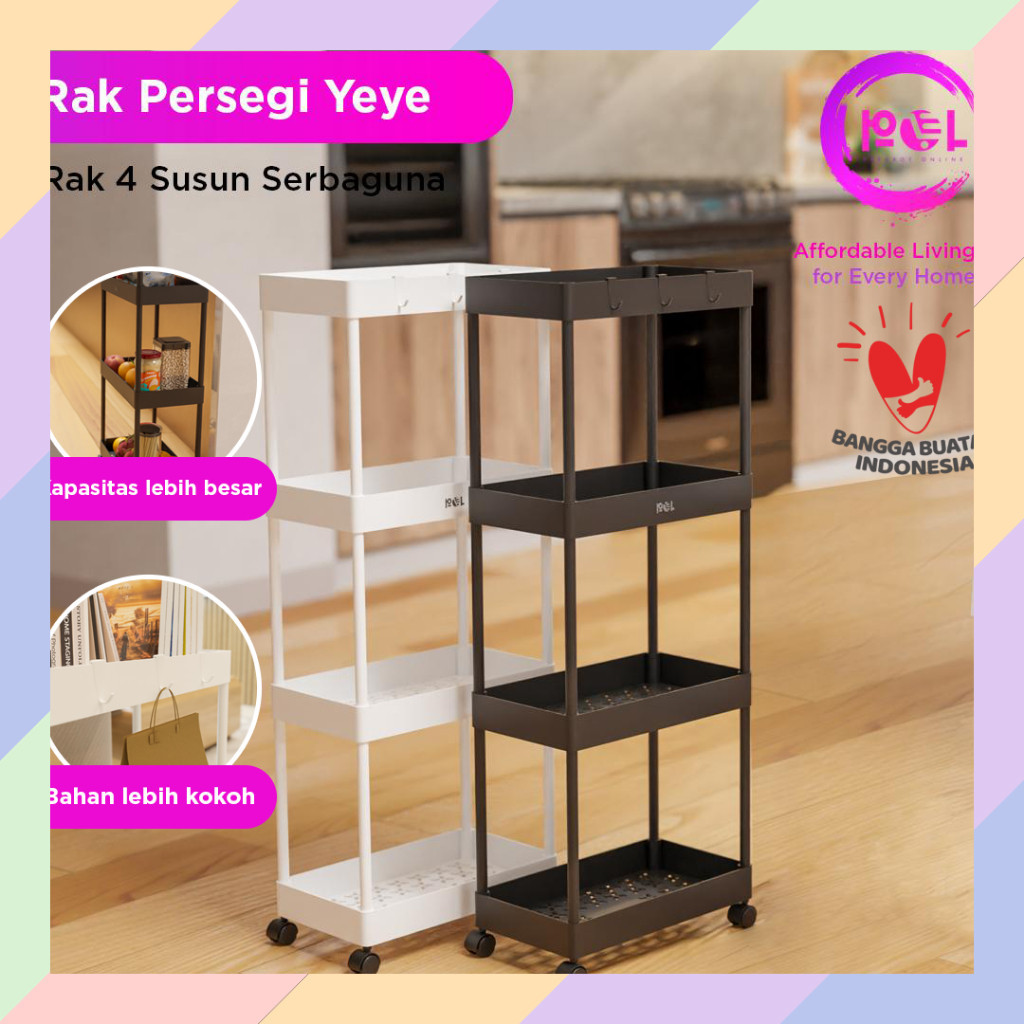 RK03 Rak SUSUN Rak TROLI Rak Plastik YEYE Lemari Dapur Pakaian Kamar 47A5