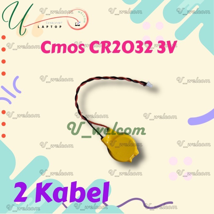 Battery Batt Baterai Battery BIOS Kabel CMOS 3V CR2032 2 Pin