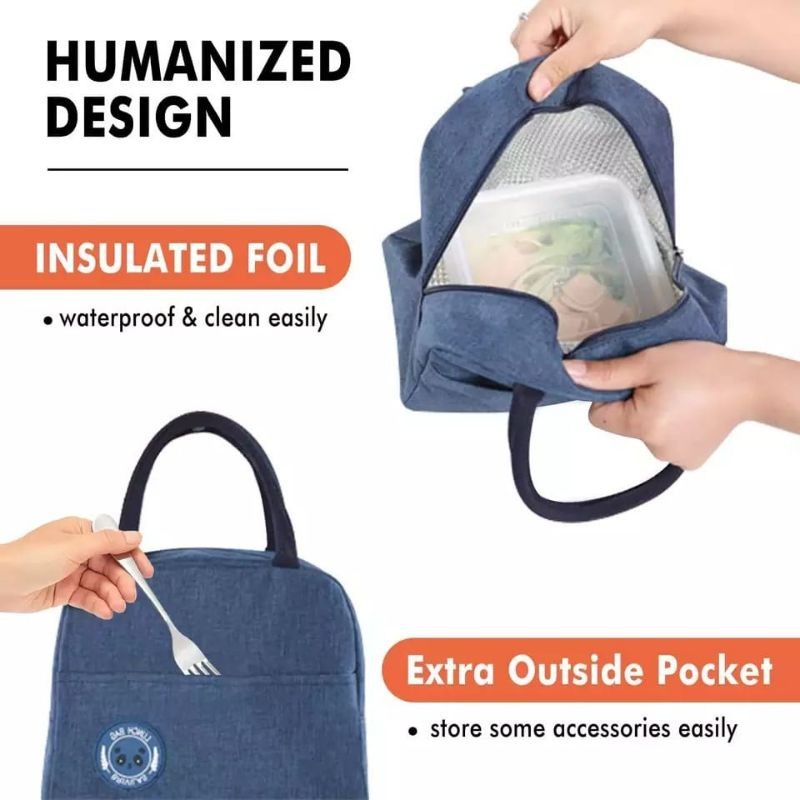 TAS BEKAL PENYIMPANAN MAKANAN waterproof LUNCH BAG COOLER THERMAL BRIVILAS Lapisan Aluminium insulat