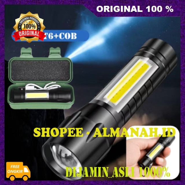 [BISA COD] Senter Mini Zoom Senter Super Terang Senter Mini Jarak Jauh Senter LED Zoom Mini Senter K