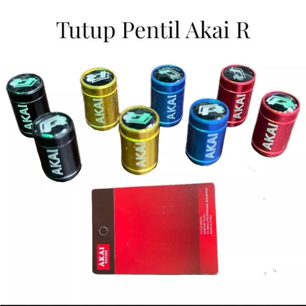 New Tutup Pentil Motor Dan Mobil Akai Racing Full cnc Universal - dunia variasi
