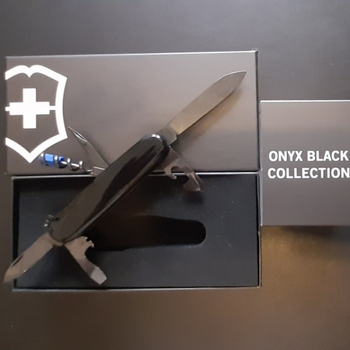 VICTORINOX SPARTAN ONYX BLACK 91MM + CLIP + MINI TOOL BLUE TOOLS PISAU SERBAGUNA (BS)