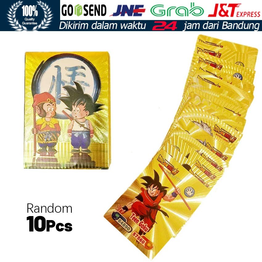 10/50Pcs Kartu Dragon Ball Gold / 1 Box Koleksi Kartu Trading Dragon Ball / Kartu Foil Emas Dragon B