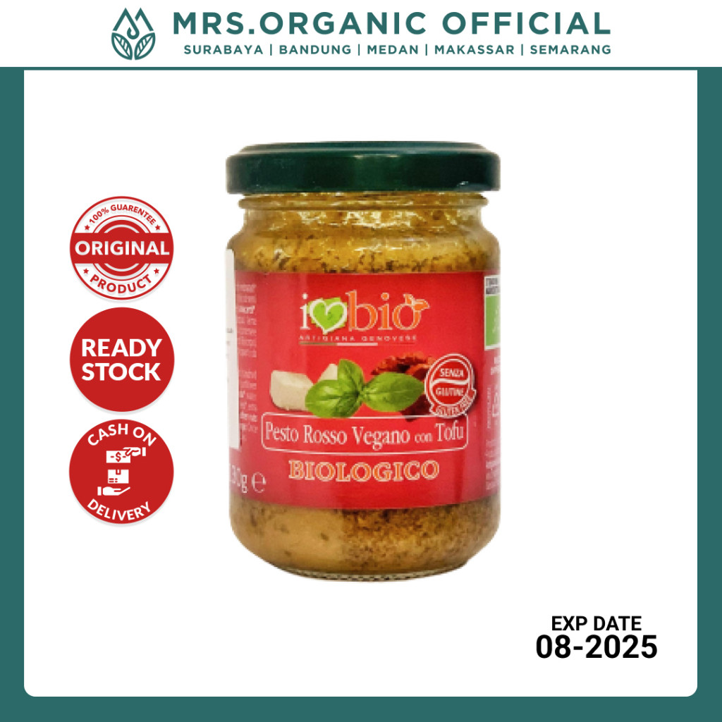 

Saus Genovese Sauce Bumbu Masak Pasta Italia Artigiana Amadori Organic Red Vegan Pesto con Tofu 130g - Organik Topping Spagheti Pizza