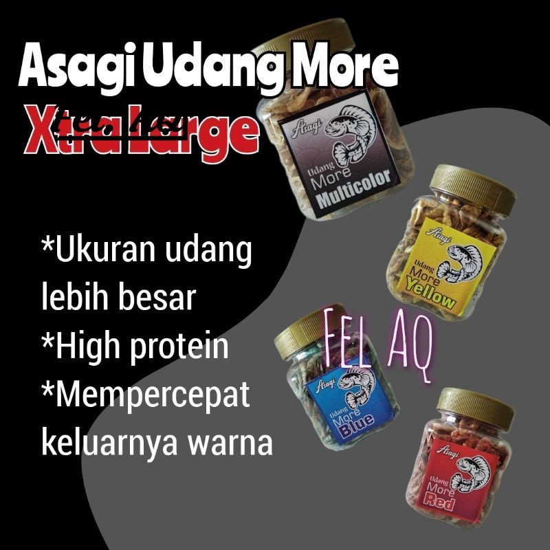 Asagi Udang Carophyll More Xtra Larga XL 30g Color Enhancer Shrimp Feed Ukuran Extra Besar Carophyl 