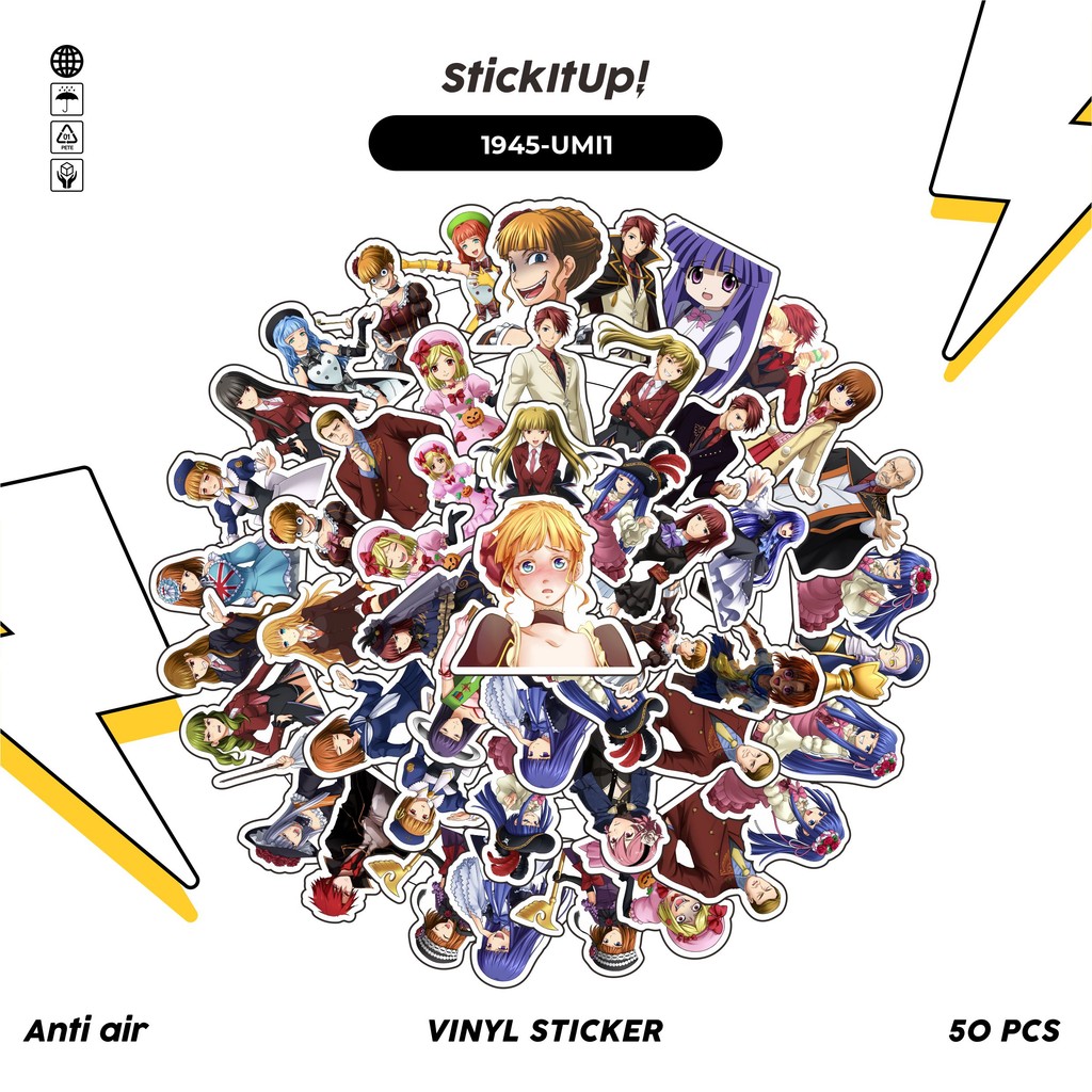 

COD✨ 50 Pcs Stiker Pack GAME SERIES UMINEKO WHEN THEY CRY CHAR MIX 01 Lucu Aesthetic Vynil Waterproof untuk Freebies Sticker Buku Journal Casing HP Laptop