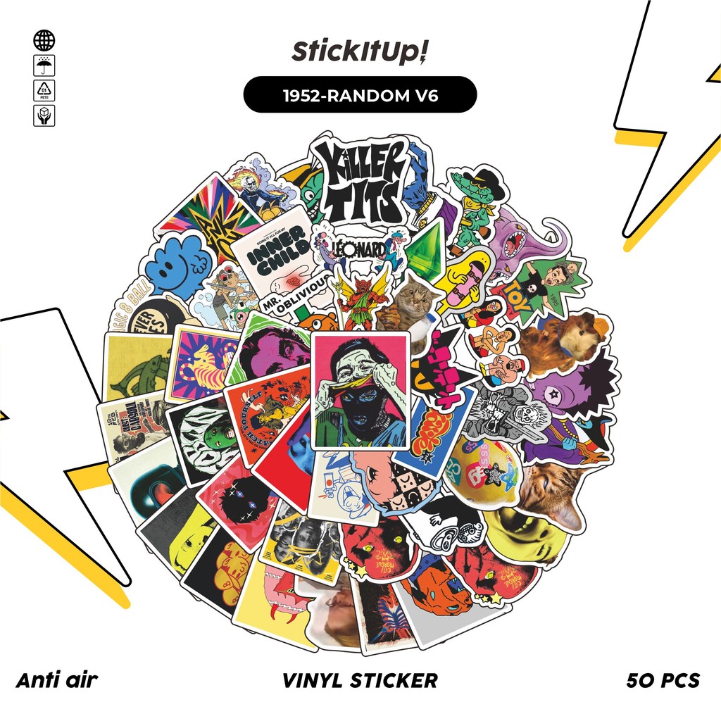 

COD✨ 50 Pcs Stiker Pack Random V10 Lucu Aesthetic Vynil Waterproof untuk Freebies Sticker Buku Journal Casing HP Laptop