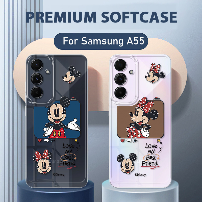 Mickey Mouse Couple Soft Case Samsung A55 5G Lucu Terbaru Casing Galaxy A55 5G Spiderman Case Hp Cle