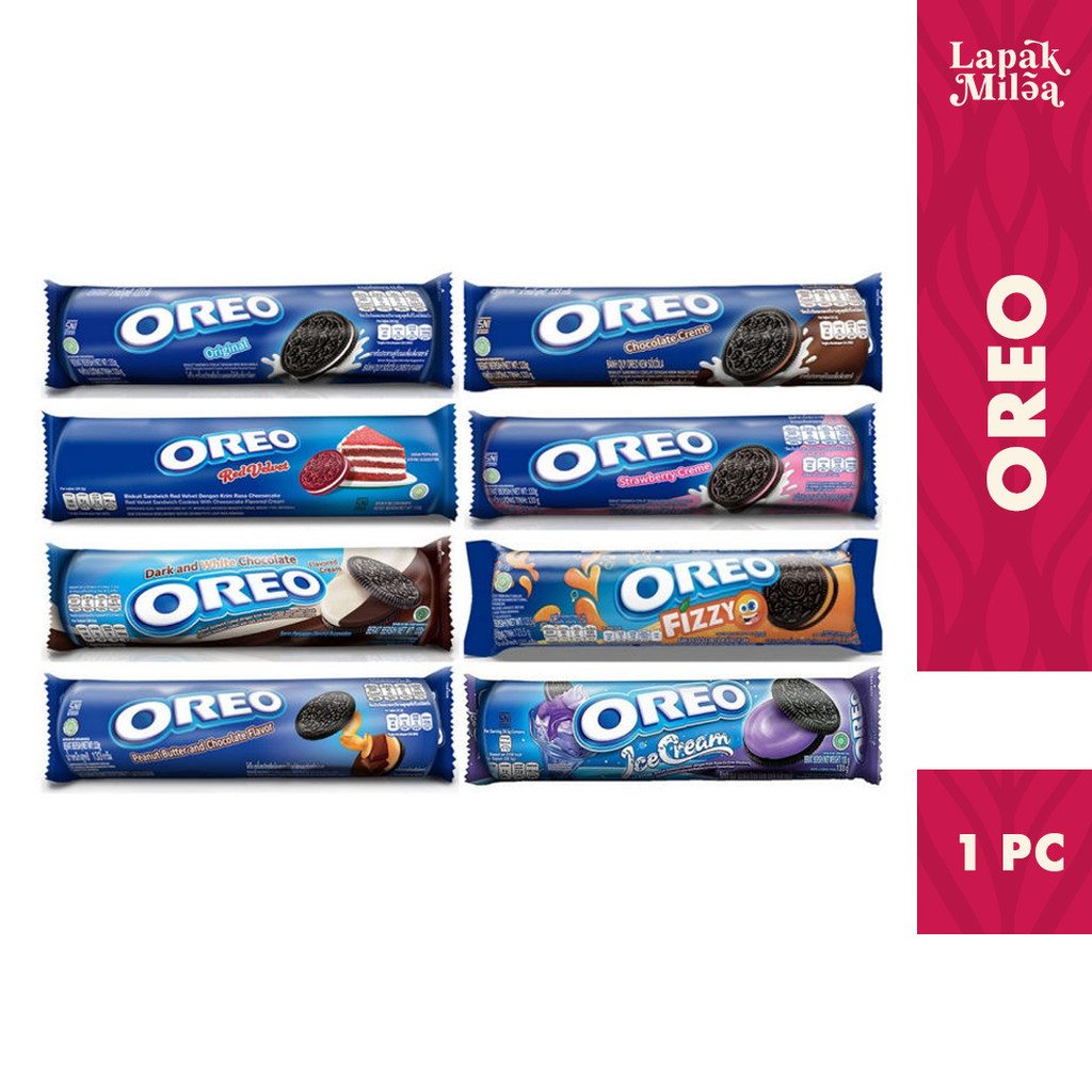 

Oreo Buskuit krim Vanilla Coklat Stawberry Blueberry Red Velvet Snack Family