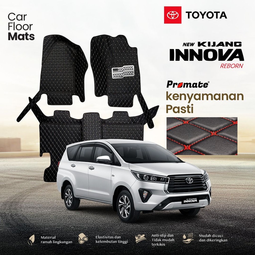 Promate Aksesoris Interior Karpet 7D Mobil Toyota Kijang Innova Tahun 2013 - 2015 Fullset Bagasi