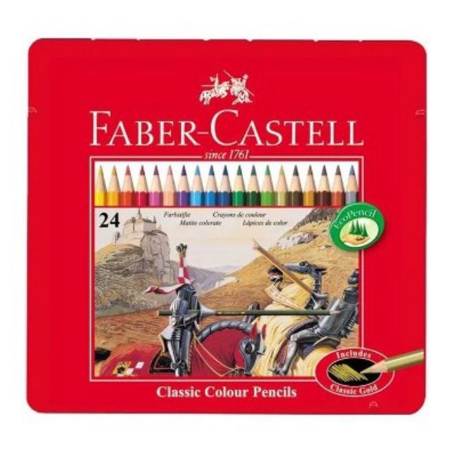 

[KIRIMHARIINI] Faber-Castell Classic Colour Pencil 24 Tin Case - Pensil Warna 24w Kaleng