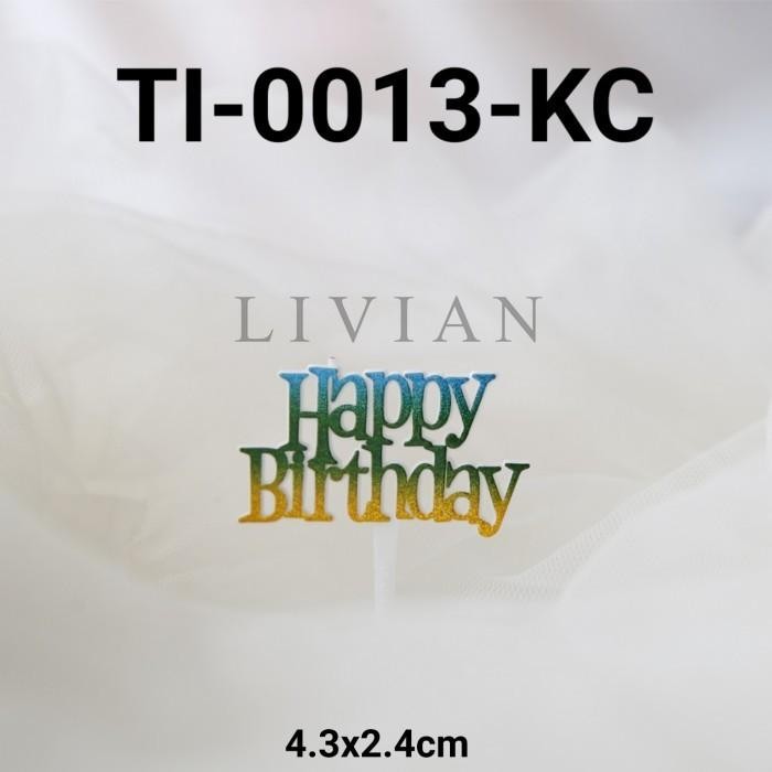

lv GR-TI-0013-K Cake topper cupcake tulisan plastik mini happy birthday - TI-0013-KN-2