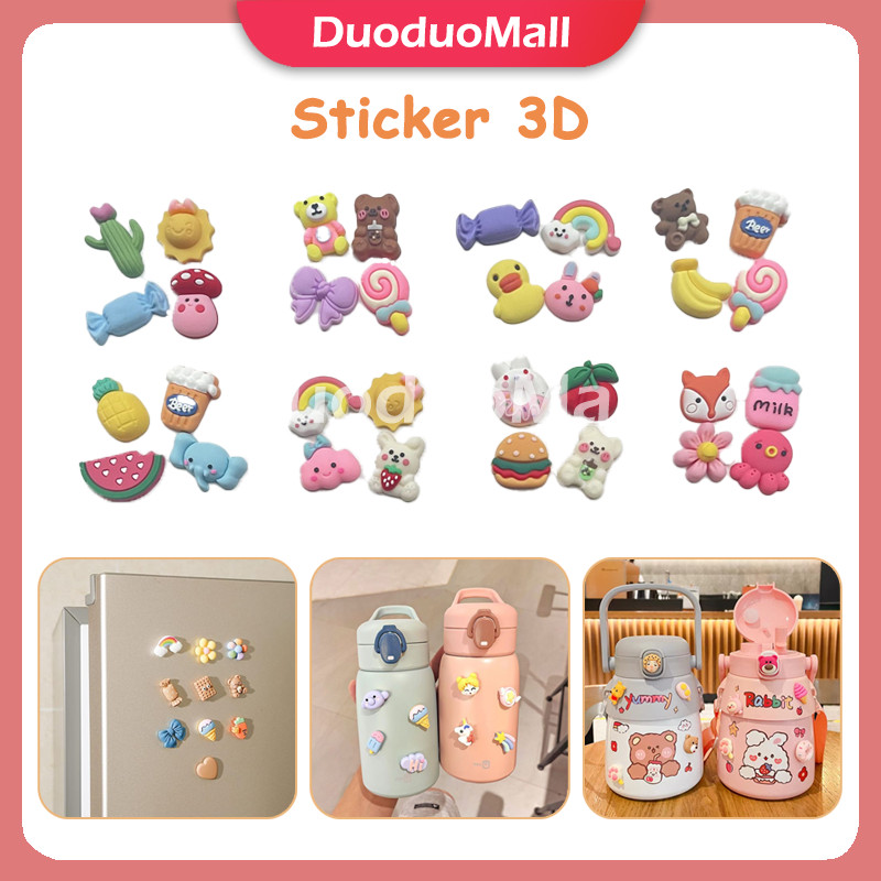 

Sticker 3D Botol Isi 4 pcs/Stiker 3D Motif Kartun