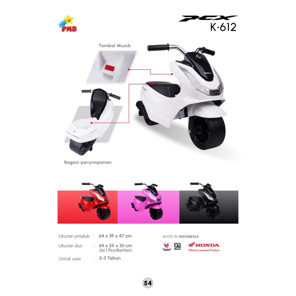Mainan Motor Anak PMB PCX K612 Manual dorong PCX MINI