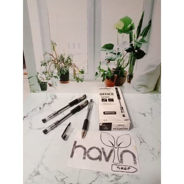 

(12pc) pen gel murah/gel pen hitam/bolpen gel termurah/pen murah/pena/pulpen gel office