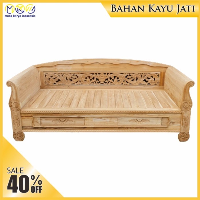 Bale Bale Kayu Jati Solid Unfinishing / Kursi Tamu Bale Bagong