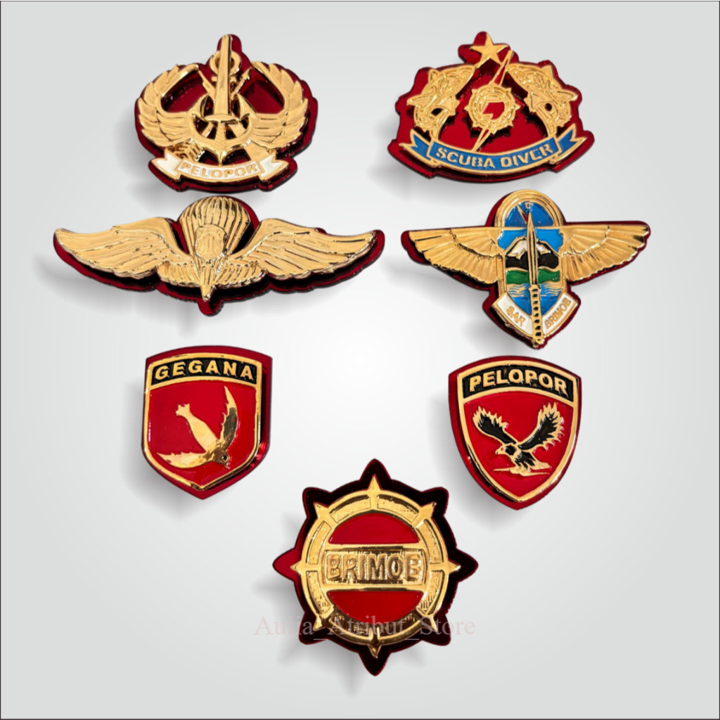 AULIA PIN BREVET WING SAR BRIMOB, PIN BRIMOB , RODA BRIMOB ,WING PELOPOR ,WING PENERJUN , PIN GEGANA