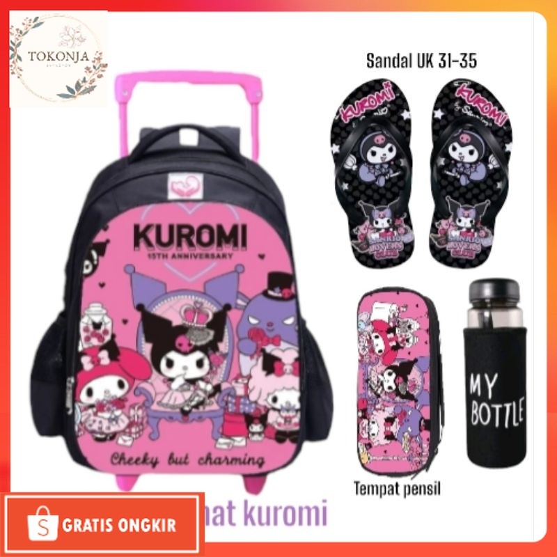 Tas Anak Lucu / tas ransel kuromi anak perempuan TK/SD - tas troli kuromi anak perempuan TK/SD