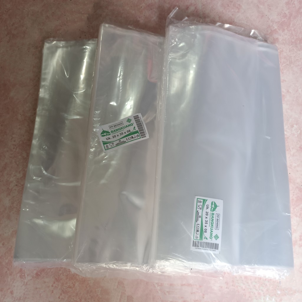 Plastik PP Bening Tebal 80mic Ukuran 20x35 500gr Snack Kerupuk Keripik